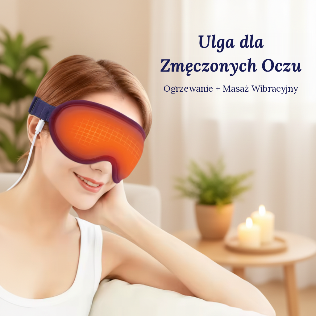 Podgrzewana maska na oczy 3D z masażem